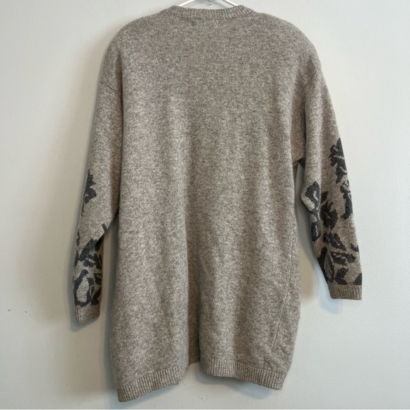 NWT Outlander Lambswool Angora Open Front Cardigan Gray Flower Long Sz 1X Long - Picture 11 of 11